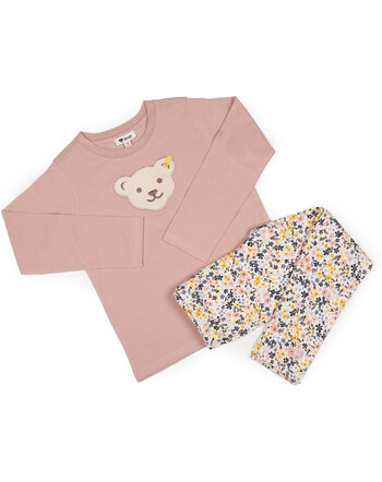 Steiff Set Langarmshirt + Leggings - Pale Mauve / Creme Blümchen