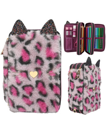 TOPModel 3 Fach Federtasche Leo Fell REBEL KITTY