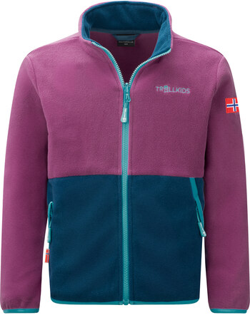 Trollkids Fleece Jacke KIDS STORFJORD - Bright Berry/Madeira Blue/Lagoon Blue