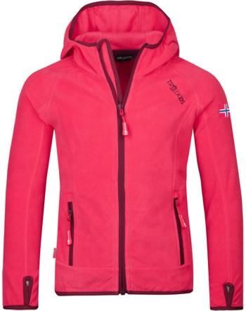 Trollkids Girls Fleece Jacket SANDEFJORD sweet cherry/redwood