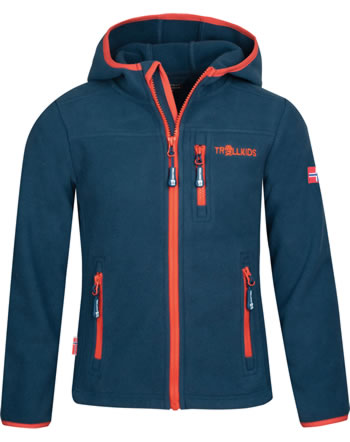 Trollkids Kapuzen-Jacke Fleece KIDS STAVANGER JACKET blue/orange