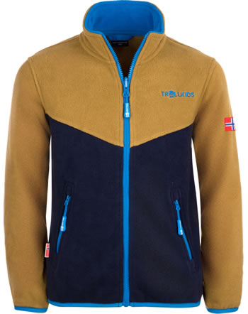 Trollkids Kids Fleece Jacket Zip-In OPPDAL JACKET XT bronze/navy