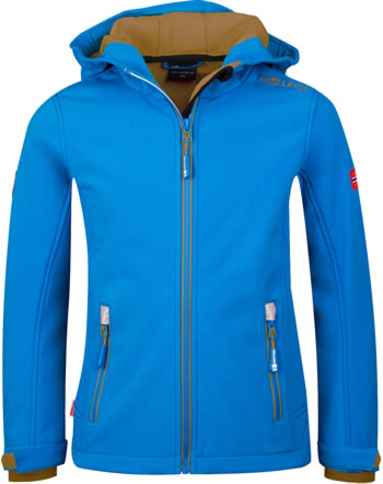 Trollkids Kids Softshell-Jacket TROLLFJORD azure blue/bronze