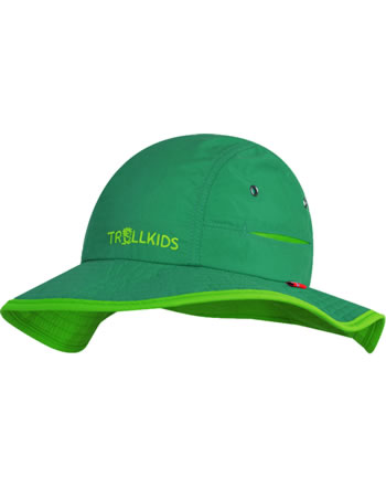 Trollkids Kids Summer Hat mit breiter Krempe TROLL dark green/l. green