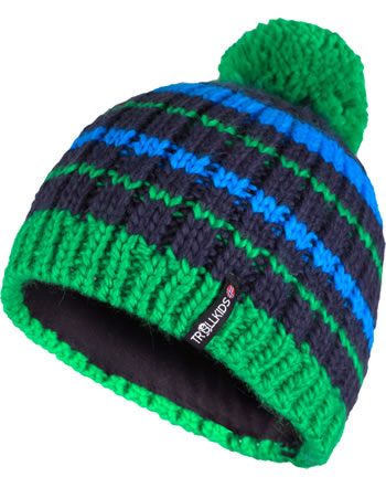 Trollkids Strick-Mütze Kids HAFJELL Bobble Cap navy/med blue/green