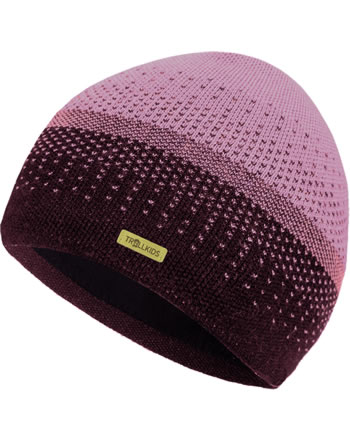 Trollkids Knitted Hat Kids MERINO Cap mauve