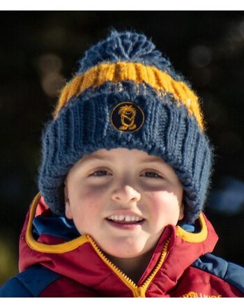 Trollkids Knitted Hat KIDS TROLL BOBBLE CAP mystic blue/golden yellow