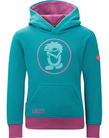 Trollkids Sweatpullover m. Kapuze KIDS TROLL SWEATER - Dark Turquoise/Madeira Blue/Bright Berry