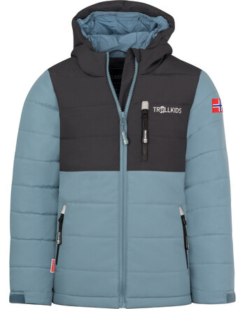 Trollkids winter coat HEMSEDAL XT - Steel Blue/Black/Chestnut