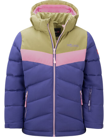 Trollkids Winter jacket GIRLS GRYLLEFJORD JACKET - Dark Purple/Lizard Green/Pink Dawn