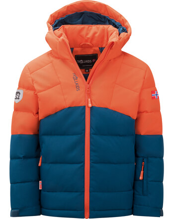 Trollkids Winterjacke KIDS GRYLLEFJORD - deep orange/madeira blue/deep orange