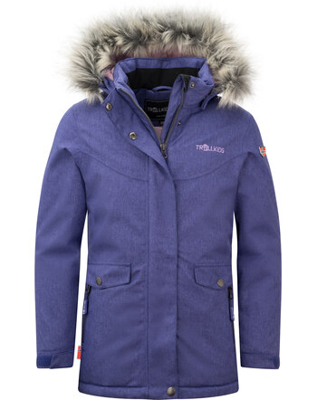 Trollkids Winterjacke m. Fellkapuze GIRLS OSLO COAT XT - dark purple/coral rose