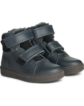 Wheat Children's winter boots lined HUNTER black granite