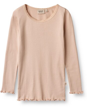 Wheat Kids girls rib t-shirt long sleeves REESE rose dust 0151i-007-2032