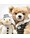 steiff-teddybaer-mit-schneemann-23-cm-mohair-hellbraun